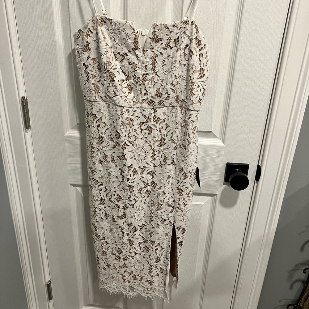 Amazing Allure White Crochet Lace Bodycon Midi Dress lulus